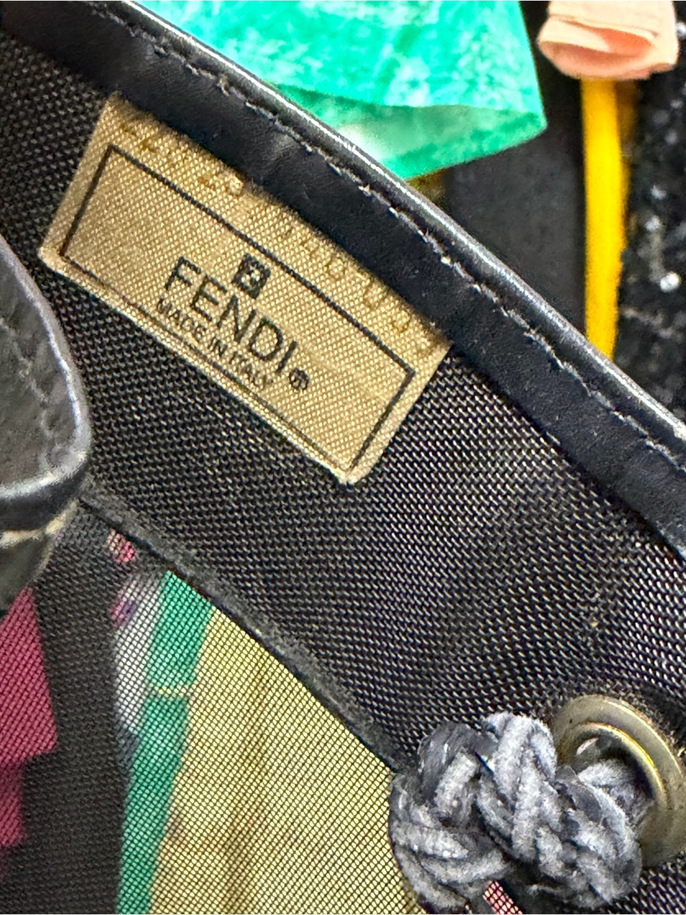 Fendi FF Zucca black mesh shopper tote bag - Picture 10 of 15